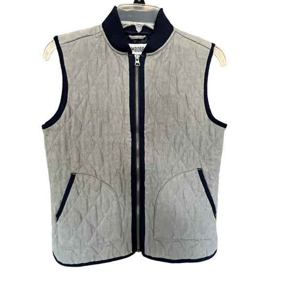 NEW Boys Gymboree Heather Granite Quilted Flannel Zip-Up Vest large (10/12) - Picture 1 of 12